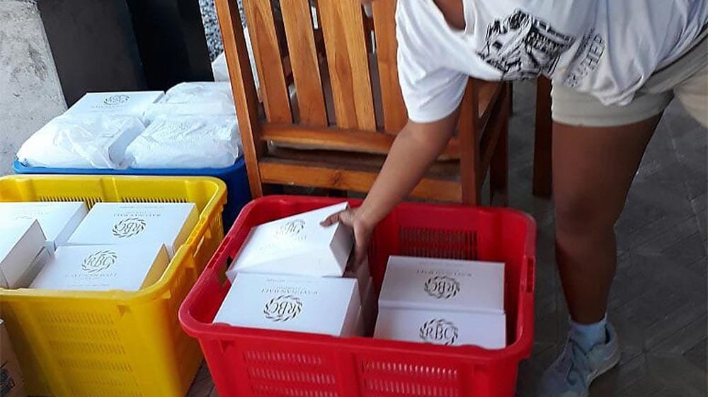 arrival of catering items